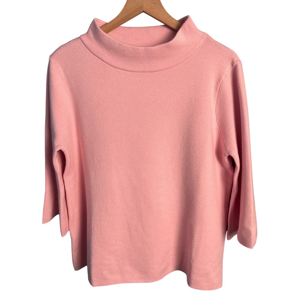 Fate Pink Mock Neck Sweater 3/4 Sleeve Knit Top Coquette Aesthetic Medium